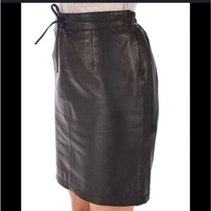 89th & Madison Black Faux Leather Skirt